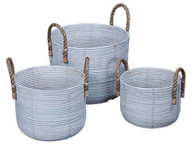 NS家居 nsfurniture 进口手工藤制储物篮筐NSDE-BC-16-(WD+GD)-MID