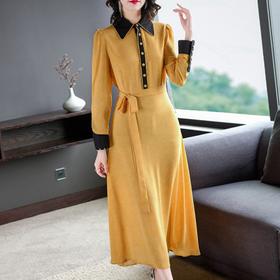 NYL-133521新款时髦修身显瘦法式小众很仙女的中长款过膝连衣裙