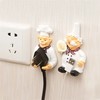 居家日用卡通厨师插座挂钩 电源线粘贴收纳挂钩 插头整理支架102g 商品缩略图0
