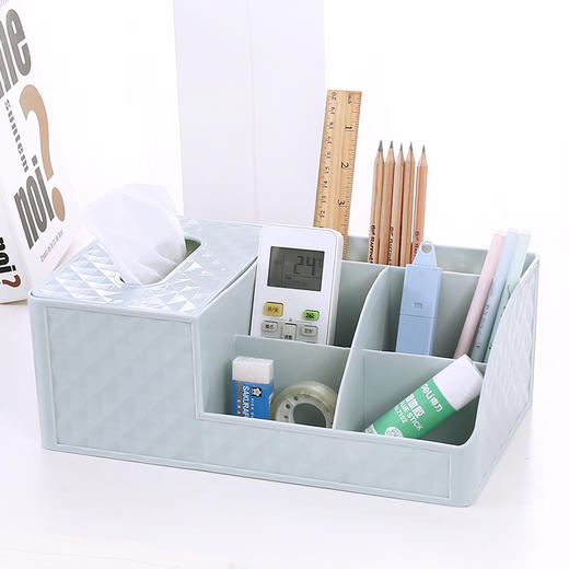 塑料化妆品收纳盒办公桌收纳置物架纸巾盒简约家用杂物桌面整理收纳 商品图2