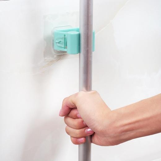 免打孔拖把架拖把挂钩创意无痕浴室拖把粘钩挂架扫把居家日用架子拖把夹 商品图1