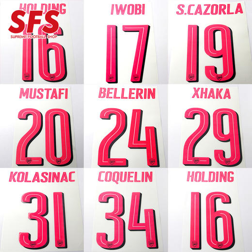 SFS 17-18赛季阿森纳第二客场粉丝印号 多球员选项（非球衣链接） 商品图0