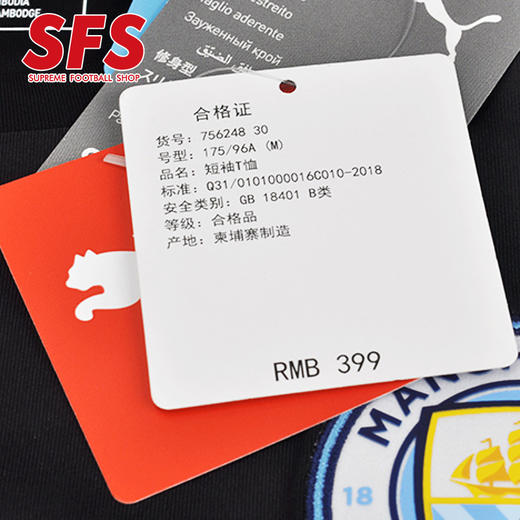 SFS彪马正品19-20曼城训练服 球员赛前热身训练球衣756248-30 商品图2