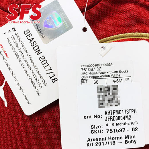 SFS彪马正品17-18阿森纳幼童球衣 小童套装足球服751537-02 商品图2