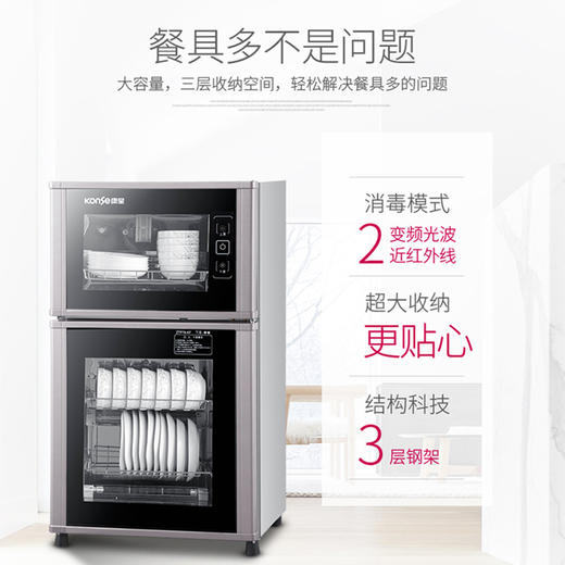 康星（508179
）ZTP76-KF消毒柜 家用 立式消毒碗柜 双门商用柜式大型家用柜 商品图2