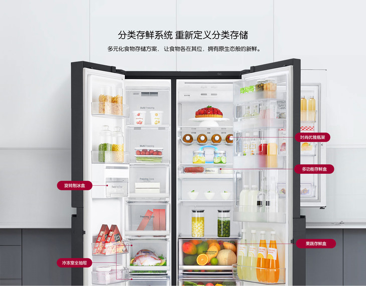 lg对开门冰箱s649mc39a