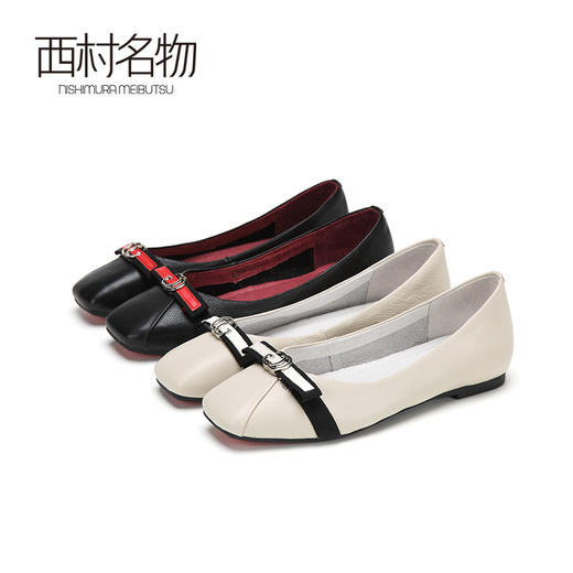 西村名物商场同款秋季新款平底鞋简约风舒适单鞋女X283E32251 商品图3