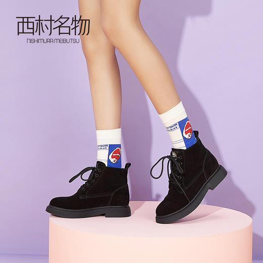 西村名物2019年冬季新款时尚短靴女时尚复古时装靴X29DS40281 商品图2