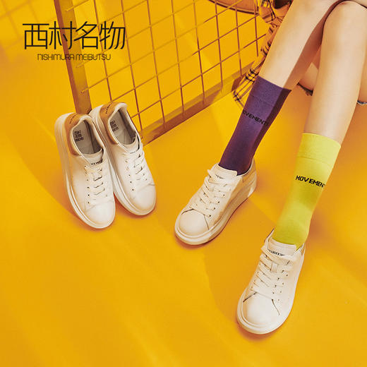 西村名物商场同款休闲舒适麦昆鞋小白鞋女2020春季新款厚底X29CM30311 商品图0