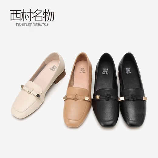 西村名物商场同款乐福鞋女2019春季新款粗跟舒适女鞋子X29AM10571 商品图0