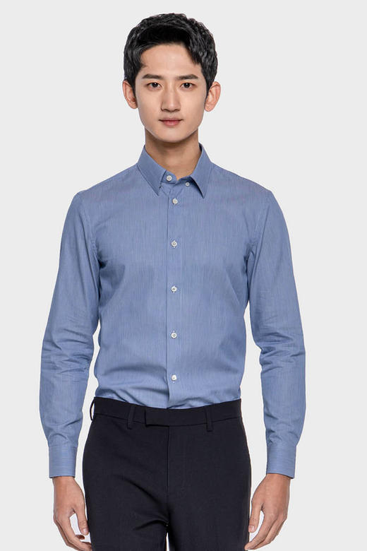 callisto牙签纹尖领长袖衬衫 SPSTL012BL 商品图0