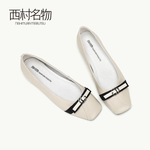 西村名物商场同款秋季新款平底鞋简约风舒适单鞋女X283E32251 商品图2