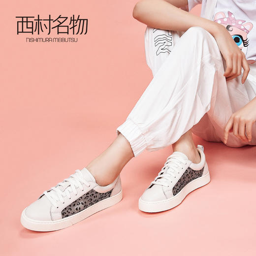 西村名物商场同款小白鞋女2019春季新款休闲时尚板鞋女12411 商品图3
