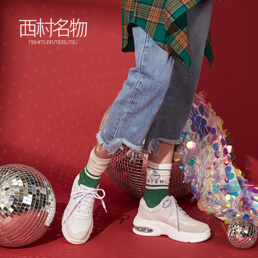 西村名物商场同款运动老爹鞋女新款防滑减震小白鞋X283M31041 商品图2