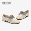 西村名物商场同款小皮鞋女2019春季新款方头系带奶奶鞋X29AM10591 商品缩略图3