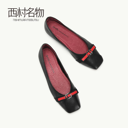 西村名物商场同款秋季新款平底鞋简约风舒适单鞋女X283E32251 商品图1