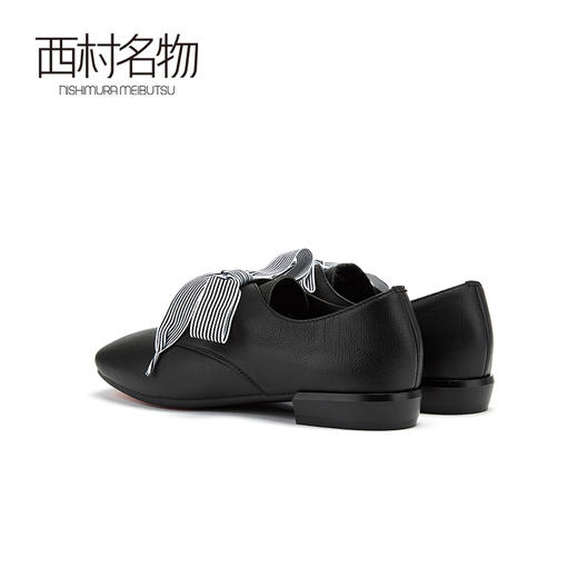 西村名物商场同款小皮鞋女2019春季新款方头系带奶奶鞋X29AM10591 商品图2