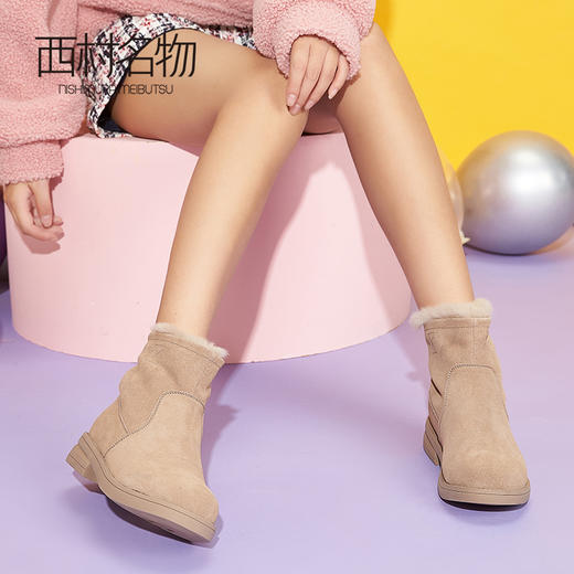 西村名物2019新款雪地靴女冬季韩版时尚短筒加绒短靴X29DS40441 商品图0