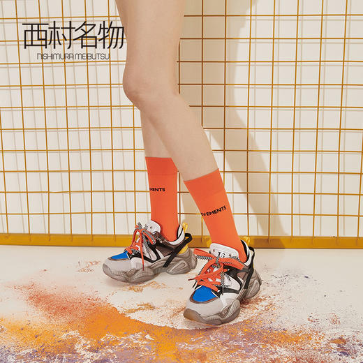 西村名物商场同款休闲运动鞋老爹鞋女撞色潮2019秋季新款X29CM30781 商品图2