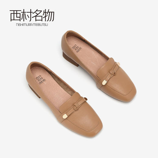西村名物商场同款乐福鞋女2019春季新款粗跟舒适女鞋子X29AM10571 商品图2
