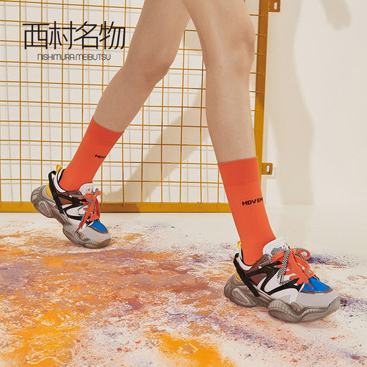 西村名物商场同款休闲运动鞋老爹鞋女撞色潮2019秋季新款X29CM30781 商品图3