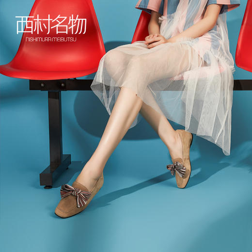 西村名物英伦乐福鞋女商场同款秋季新款绒面女单鞋31651 商品图2