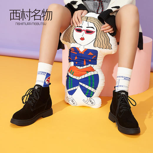 西村名物2019年冬季新款时尚短靴女时尚复古时装靴X29DS40281 商品图3