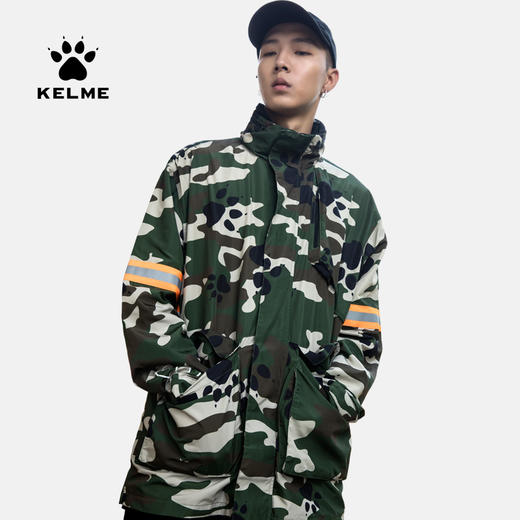 卡尔美KELME男士风衣中长款新款大衣男潮流薄春迷彩外套秋装 商品图0