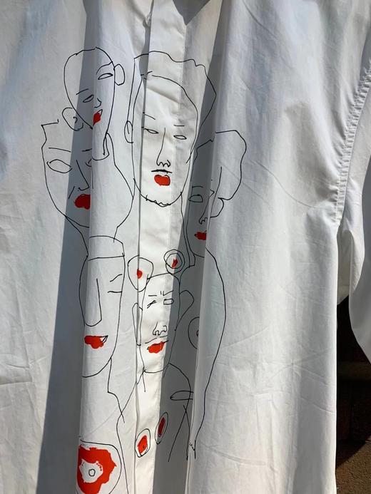 Sans Titre 白色印花廓形衬衫 SS20ST34MA43WH01 商品图6