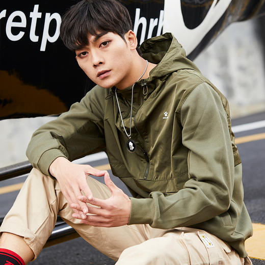 KELME 卡尔美男士运动连帽卫衣半拉链套头衫潮流卫衣时尚新款 商品图1