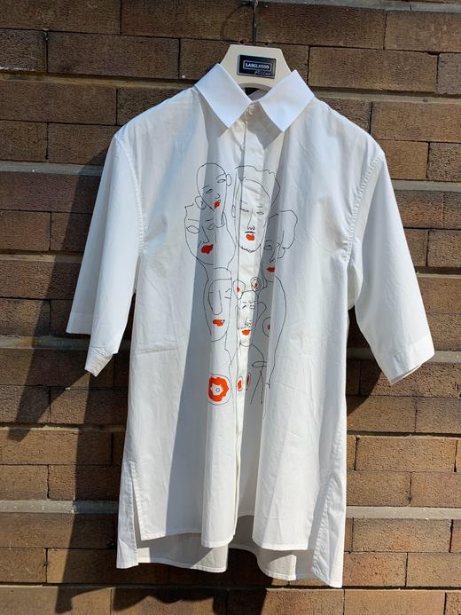 Sans Titre 白色印花廓形衬衫 SS20ST34MA43WH01 商品图4