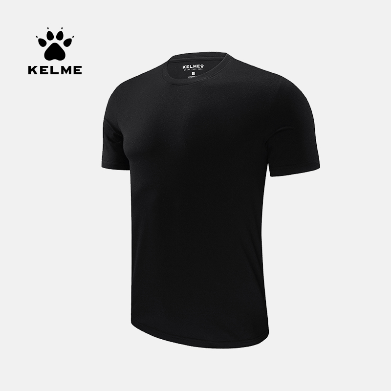 KELME 卡尔美纯色棉短袖夏季新款男士运动T恤纯色透气休闲T恤