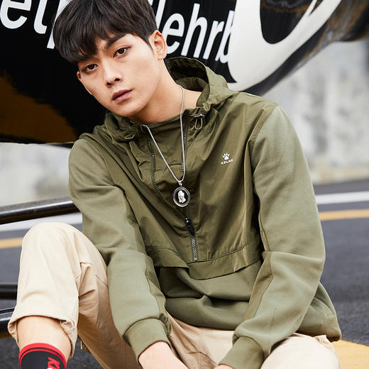 KELME 卡尔美男士运动连帽卫衣半拉链套头衫潮流卫衣时尚新款 商品图4