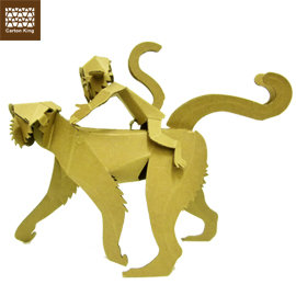 台湾纸箱王 DIY动物系列 猕猴 创意DIY瓦楞纸拼图