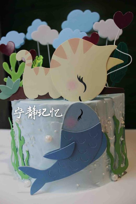 奶油蛋糕 下单前请仔细阅读商品详情 猫咪和鱼如需增加或者修改文字 请下单备注  商品图0