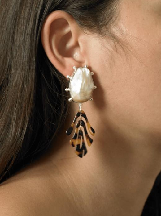 Sola Tigré Earrings - White/Tigré 商品图0