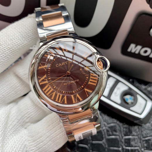 卡地亚 蓝气球系列【间玫金】男款大号42mm 316L精钢表壳，蓝宝石镜面 搭载定制全自动机械机芯 商品图0