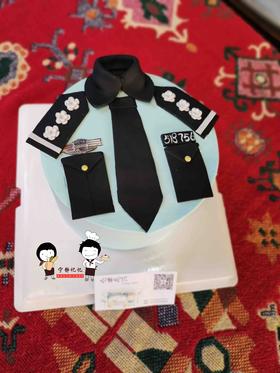 奶油蛋糕 下单前请仔细阅读商品详情 警服 翻糖装饰如需增加或者修改文字 请下单备注 