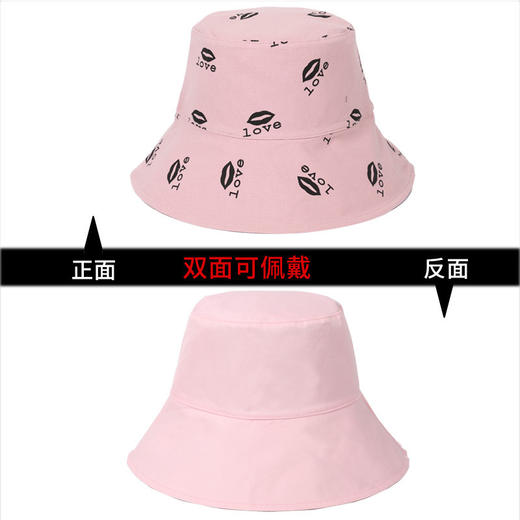 帽子女士字母印花双面渔夫帽韩版时尚饰品遮阳帽学生防晒盆帽男潮 商品图8