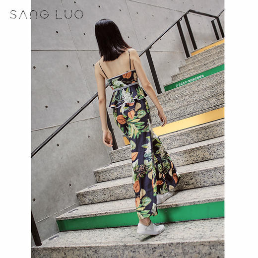时尚花朵印花吊带背心SANGLUO桑罗桑蚕丝上衣女吊带内衣 商品图3
