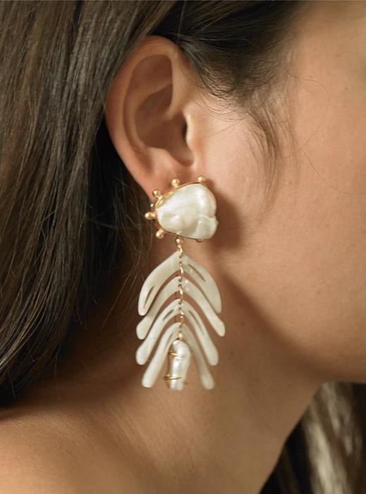 Nira Earrings - Gold/Perla 商品图0