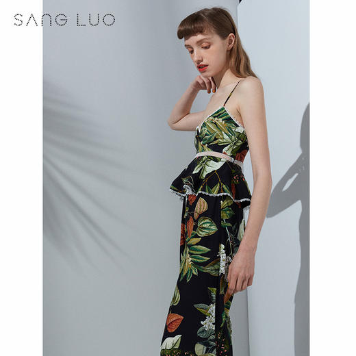 时尚花朵印花吊带背心SANGLUO桑罗桑蚕丝上衣女吊带内衣 商品图2
