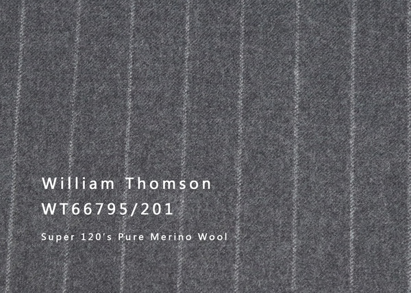 WT66795-201 纯毛高支绒面花呢 【深灰 条纹 斜纹 W100】(902)