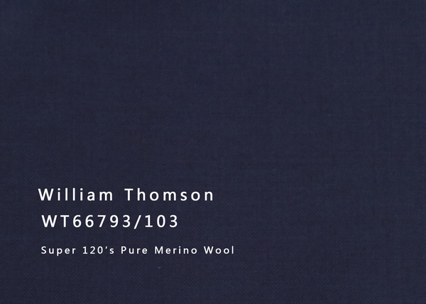 WT66793-103 纯毛高支花呢 【蓝色 素色 平纹 W100】(901)