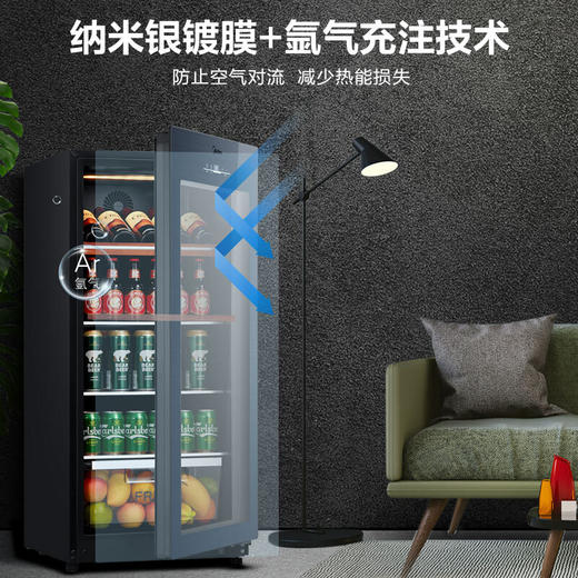 美的 （Midea） 140升 恒温红酒柜 时尚冰吧 酒窖级立式家用商用柜葡萄酒展示冰柜 （冰川银） JC-140GEM 商品图4