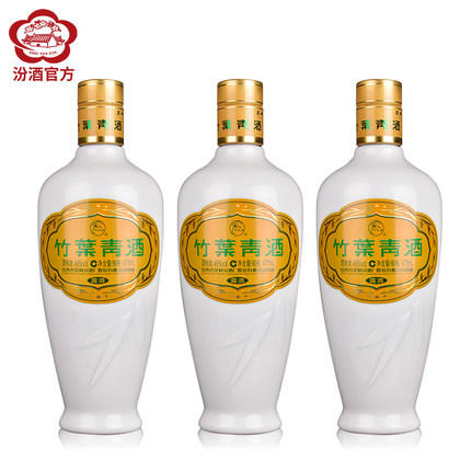 山西杏花村汾酒 45度乳玻竹叶青酒475mL*3瓶装露酒 商品图1