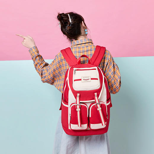 经典休闲双肩包时尚箱包潮流背包简约学院风旅行背包学生书包 商品图3