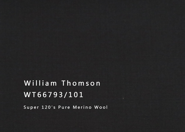 WT66793-101 纯毛高支花呢 【黑色 素色 平纹 W100】(901)