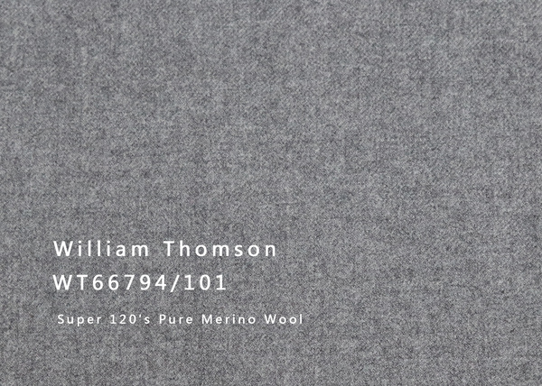 WT66794-101 纯毛高支绒面花呢 【灰色 素色 斜纹 W100】(902)
