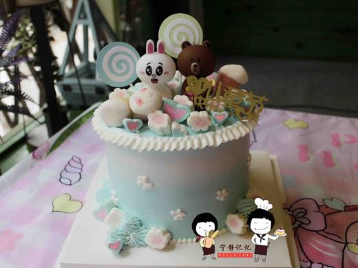 奶油蛋糕 下单前请仔细阅读商品详情 line friends 布朗熊 可妮兔如需增加或者修改文字 请下单备注 商品图1